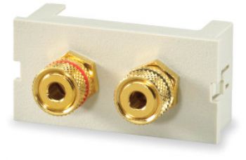 2 port 3 way binding post connector module 180 exit light ivory