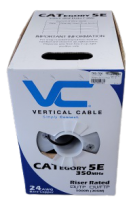 Cat6 Solid UTP Black PVC 1000ft. - Vertical Cable 060-487/BK