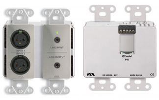 Bi-Directional Mic/Line Dante Interface 2 x 2 w/PoE - 2 XLR In, 2 Out on Rear-Panel Terminal Block - Stainless Steel - Radio Design Labs DDS-BN2M
