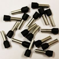 Insulated Black Wire Ferrules, 10 AWG x 20mm, 100 pcs