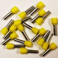Insulated Yellow Wire Ferrules, 10 AWG x 20mm, 100 pcs