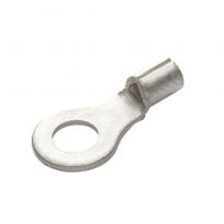 Uninsulated Ring Terminals, 16-14 AWG, 1/4" Stud, 10 Pcs