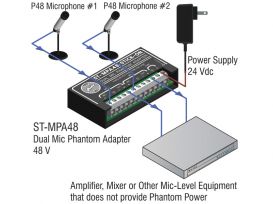Microphone 48 V Phantom Adapter - 2 Channel - Radio Design Labs ST-MPA48
