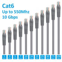 14ft Cat6 UTP Molded Patch Cord Grey - Steren Electronics 308-914GY