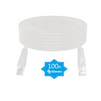 100ft Cat5e Patch Cord Snagless UTP cULus Molded White - Steren Electronics 308-600WH