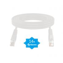 14ft Cat5e UTP Molded Patch Cord White - Steren Electronics 308-614WH