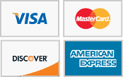 Visa, MasterCard, Discover, American Express