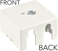2-port Surface Mount Keystone Box, White - Vertical Cable 039-361WH