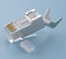 RJ45 Cat6A 10 Gig Shielded Connector, w/External Ground and Loading Bar - Platinum Tools 106191