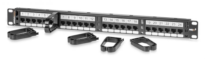 24-Port Cat 6 MDX-Series Unscreened Patch Panel, 1 RMU - Signamax 24458MDX-C6