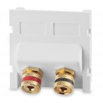 2 port 3 way binding post connector module 45 exit white