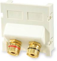 2 port 3 way binding post connector module 45 exit light ivory