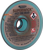 Superwick - #5 Brown, Static Free, 3.0 mm - 1/8&#34;, 5 ft  - MG Chemicals 427