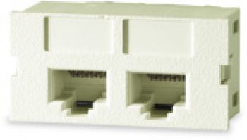 2 port category 5e connector module light ivory