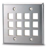 12 port double gang stainless steel keystone faceplate