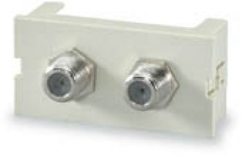 2 port f type connector module 180 exit light ivory