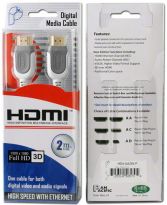 HDMI M/M V.1.4 30AWG 2 meter WHITE - Pan Pacific Enterprises HD4-AA2W-P