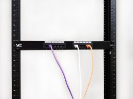 45U 2-post Aluminum Rack 12-24 Black - Vertical Cable 047-WPR-0207