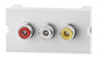 3 port rca red white yellow solder module 180 exit white