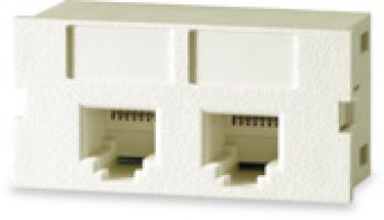 2 port rj 12 6 wire connector module light ivory