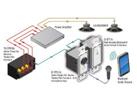 Wall-Mounted Bluetooth® Audio Format-A Interface - Black - Radio Design Labs DB-BT1A