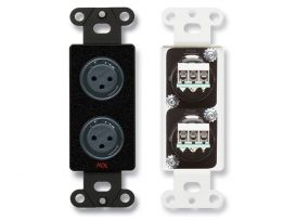 Dual XLR 3-pin Female Jacks on D Plate - Terminal block connections - Stainless Steel - Radio Design Labs DS-XLR2F