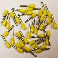 Insulated Yellow Wire Ferrules, 18 AWG x 14mm, 100 pcs
