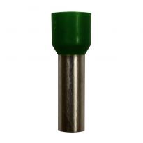 Insulated Green Wire Ferrules, 6 AWG x 28mm, 100 pcs