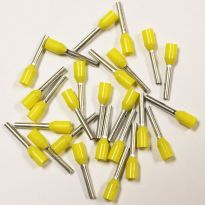 Insulated Yellow Wire Ferrules, 18 AWG x 16mm, 100 pcs