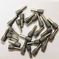 Insulated Gray Wire Ferrules, 12 AWG x 16mm, 200 pcs