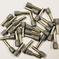 Insulated Gray Wire Ferrules, 12 AWG x 18mm, 100 pcs