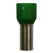 Insulated Green Wire Ferrules, 6 AWG x 22mm, 100 pcs