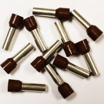 Insulated Brown Wire Ferrules, 4 AWG x 36mm, 50 pcs