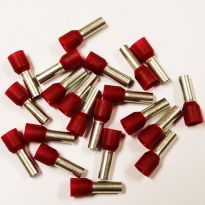 Insulated Red Wire Ferrules, 8 AWG x 22mm, 100 pcs