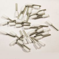 Insulated White Wire Ferrules, 20 AWG x 14mm, 100 pcs