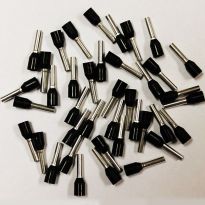 Insulated Black Wire Ferrules, 16 AWG x 14mm, 100 pcs