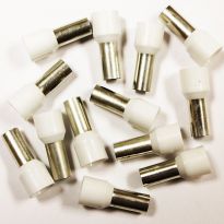 Insulated White Wire Ferrules, 6 AWG x 22mm, 100 pcs