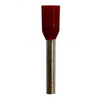 Insulated Red Wire Ferrules, 18 AWG x 16mm, 100 pcs
