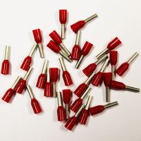 Insulated Red Wire Ferrules, 18 AWG x 12mm, 100 pcs