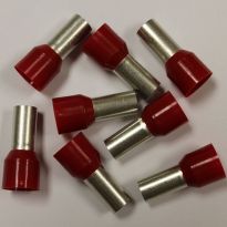 Insulated Red Wire Ferrules, 2 AWG x 22mm, 25 pcs