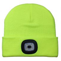 USB LED Rechargeable Beanie Headlight Yellow 
