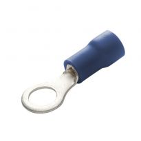 Insulated Ring Terminals, (Blue) 16-14 AWG, 1/4" Stud, 10 Pcs