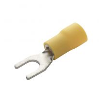 Insulated Spade Terminals, (Yellow) 12-10 AWG, #10 Stud, 10 Pcs