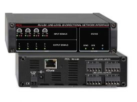 Line-Level Bi-Directional Network Interface - 4 Balanced Line Inputs, Dante Input - 4 Balanced Line Outputs, Dante Output - with PoE - Radio Design Labs RU-LB4P