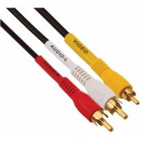 6ft 3-RCA Composite A/V Cable RG59 with Gold Connectors - Steren Electronics PP-206-275