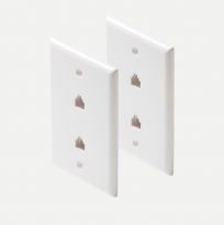 Telephone 4C Dual Jack Wall Plate White Steren 300-214WH