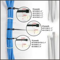 Cable Tie 4in 18lb Nylon Self-Locking Black 100 per bag - Steren Electronics 400-804BK