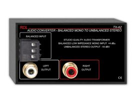 Dual Audio Converter – Balanced to Unbalanced -Terminals, dual-RCA - Radio Design Labs TX-A2D